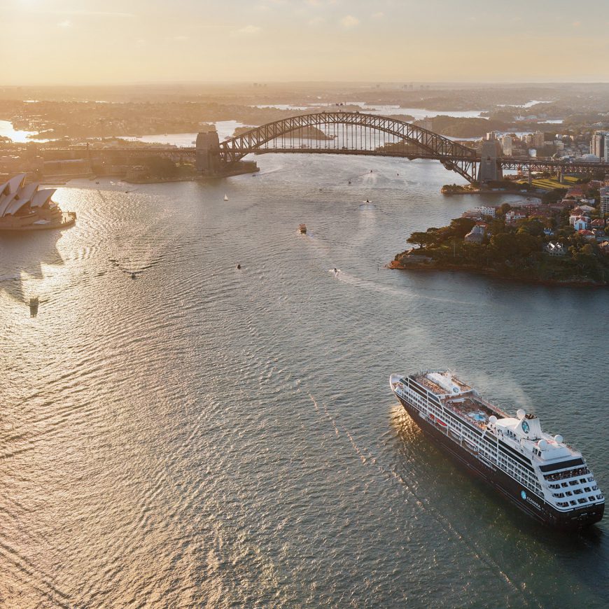 Azamara Journey cruises into Sydney Harbour