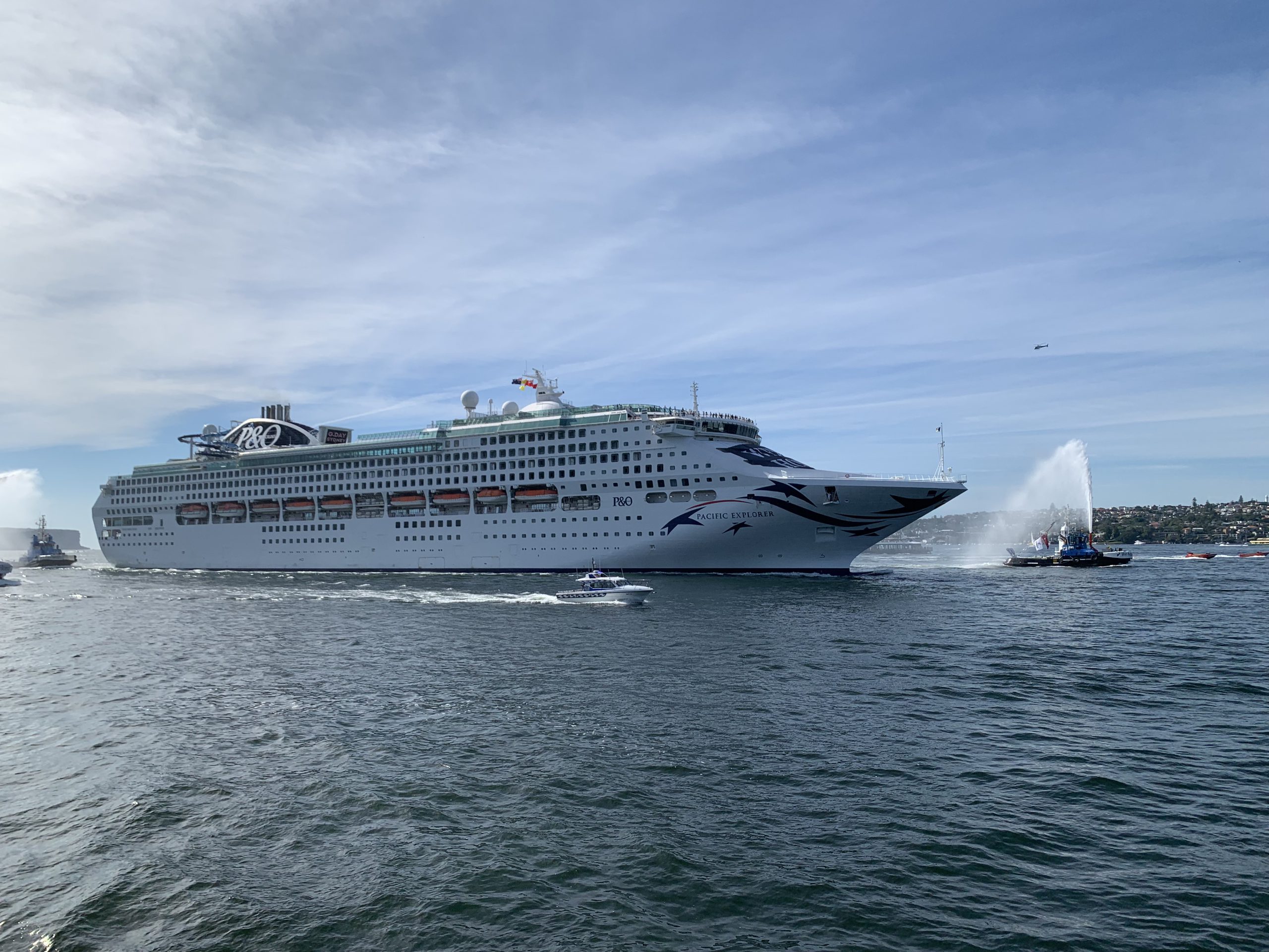 Pacific Explorer leads triumphant cruise ship return to Sydney...and Australia