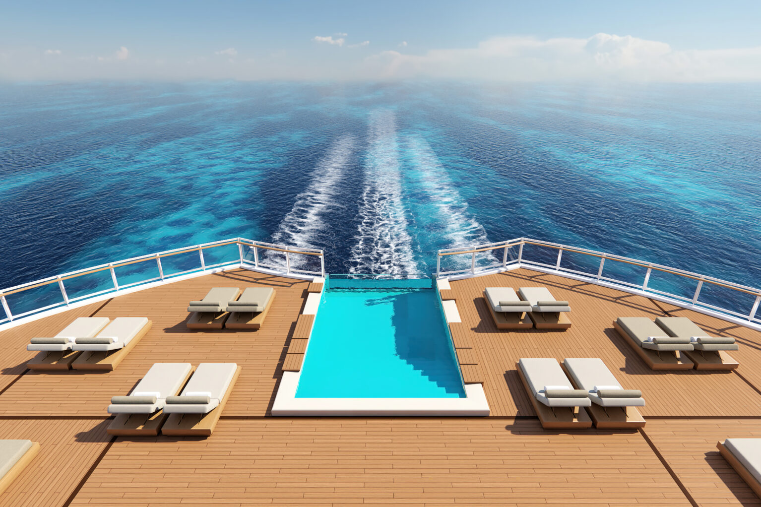 The idyllic Infinity Pool at The Haven is one of the amenities that await guests in cruise line's premium ships. 