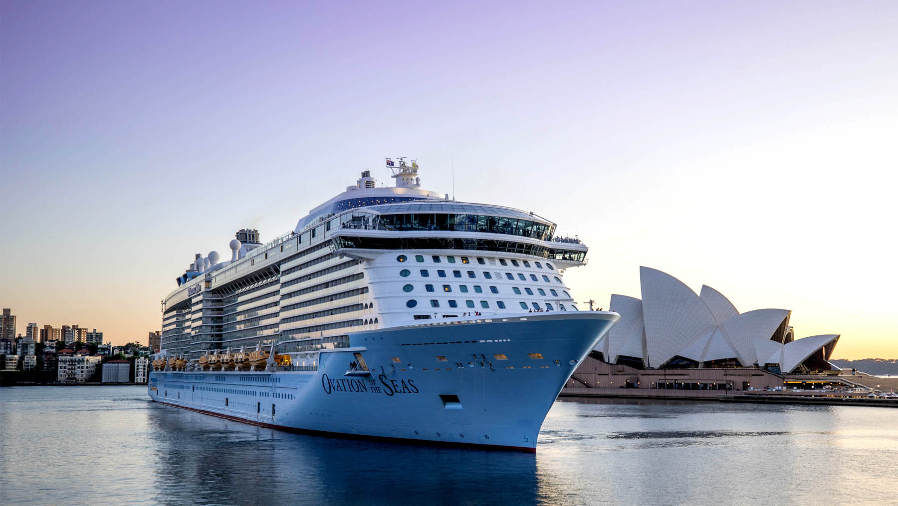 Royal Caribbean Ship gets ready for a cruise around Australia.