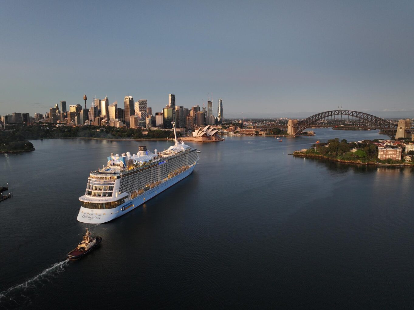 Ovation of the Seas sailing into Sydney Harbour